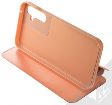 1Mcz Clear View flipové pouzdro pro Samsung Galaxy A34 5G růžová (pink) stojánek