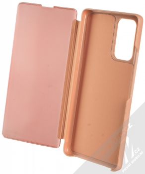 1Mcz Clear View flipové pouzdro pro Xiaomi Redmi Note 10 Pro, Redmi Note 10 Pro Max růžová (pink) otevřené