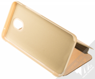 1Mcz Clear View flipové pouzdro pro Xiaomi Redmi 8A zlatá (gold) stojánek