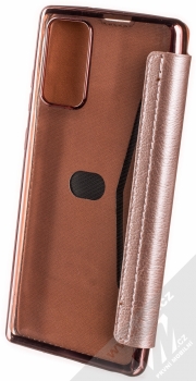 1Mcz Electro Book flipové pouzdro pro Samsung Galaxy Note 20 růžově zlatá (rose gold) zezadu