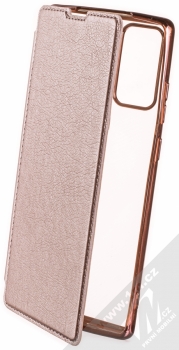 1Mcz Electro Book flipové pouzdro pro Samsung Galaxy Note 20 růžově zlatá (rose gold)