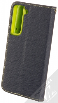 1Mcz Fancy Book flipové pouzdro pro Samsung Galaxy S22 5G modrá limetkově zelená (blue lime) zezadu