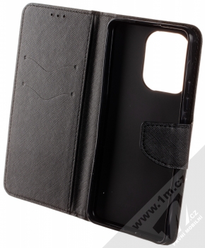 1Mcz Fancy Book flipové pouzdro pro Xiaomi Redmi Note 13 4G černá (black) otevřené