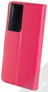 1Mcz Fancy Book flipové pouzdro pro Samsung Galaxy S21 Ultra růžová modrá (pink blue) zezadu