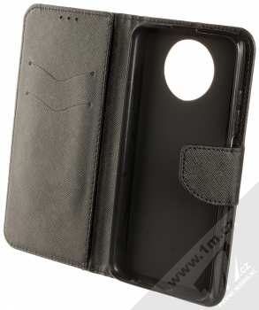 1Mcz Fancy Book flipové pouzdro pro Xiaomi Redmi Note 9T černá (black) otevřené