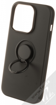 1Mcz Grip Ring ochranný kryt s držákem na prst pro Apple iPhone 14 Pro černá (black) držák