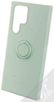 1Mcz Grip Ring ochranný kryt s držákem na prst pro Samsung Galaxy S22 Ultra 5G mátově zelená (mint green)