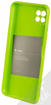 1Mcz Jelly TPU ochranný kryt pro Samsung Galaxy A22 5G limetkově zelená (lime green) zepředu