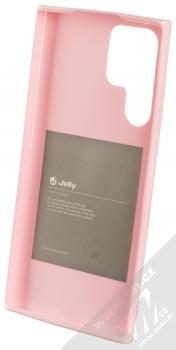 1Mcz Jelly TPU ochranný kryt pro Samsung Galaxy S22 Ultra 5G světle růžová (light pink) zepředu