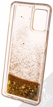 1Mcz Liquid Diamond Sparkle ochranný kryt s přesýpacím efektem třpytek pro Samsung Galaxy A42 5G zlatá (gold) zepředu