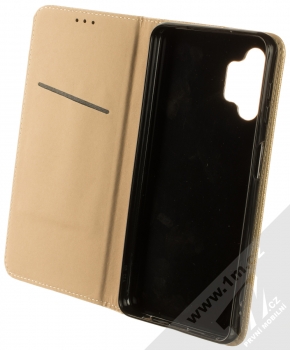 1Mcz Magnet Book Black flipové pouzdro pro Samsung Galaxy A32 5G zlatá (gold) otevřené