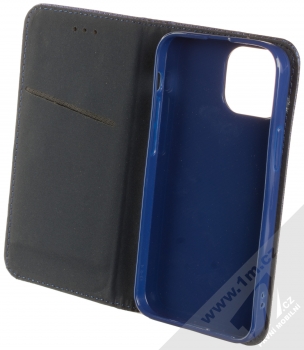 1Mcz Magnet Book Color flipové pouzdro pro Apple iPhone 13 mini tmavě modrá (dark blue) otevřené