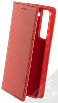 1Mcz Magnet Book Color flipové pouzdro pro Samsung Galaxy S22 5G červená (red)