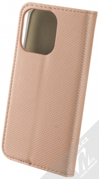 1Mcz Magnet Book flipové pouzdro pro Apple iPhone 14 Pro růžově zlatá (rose gold) zezadu