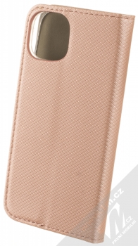 1Mcz Magnet Book flipové pouzdro pro Apple iPhone 14 růžově zlatá (rose gold) zezadu