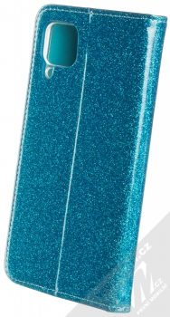 1Mcz Shining Book třpytivé flipové pouzdro pro Huawei P40 Lite modrá (blue) zezadu
