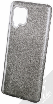 1Mcz Shining Duo TPU třpytivý ochranný kryt pro Samsung Galaxy A42 5G stříbrná černá (silver black)