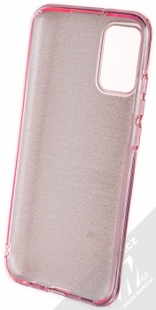 1Mcz Shining TPU třpytivý ochranný kryt pro Samsung Galaxy A02s růžová (pink) zepředu