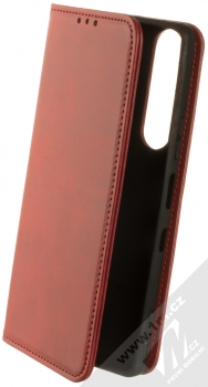 1Mcz Smooth Magnetic Book flipové pouzdro pro Sony Xperia 1 III tmavě červená (dark red)