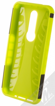 1Mcz Tread Stand odolný ochranný kryt se stojánkem pro Nokia 7.1 limetkově zelená černá (lime green black) zepředu