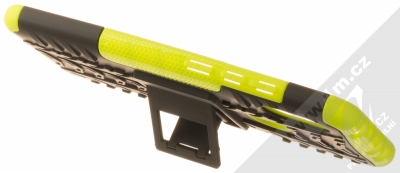 1Mcz Tread Stand odolný ochranný kryt se stojánkem pro Xiaomi Redmi Note 6 Pro limetkově zelená černá (lime green black) stojánek