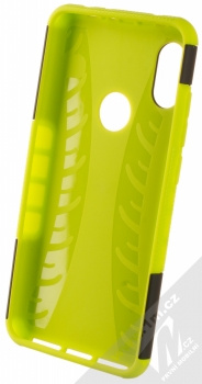 1Mcz Tread Stand odolný ochranný kryt se stojánkem pro Xiaomi Redmi Note 6 Pro limetkově zelená černá (lime green black) zepředu