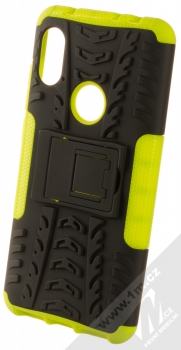 1Mcz Tread Stand odolný ochranný kryt se stojánkem pro Xiaomi Redmi Note 6 Pro limetkově zelená černá (lime green black)