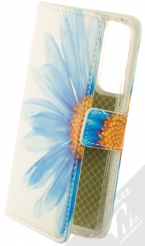 1Mcz Trendy Book Modrá kopretina 1 flipové pouzdro pro Samsung Galaxy S22 5G bílá modrá (white blue)