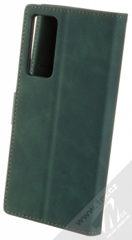 1Mcz Velvet Book flipové pouzdro pro Xiaomi 12, Xiaomi 12X tmavě zelená (dark green) zezadu