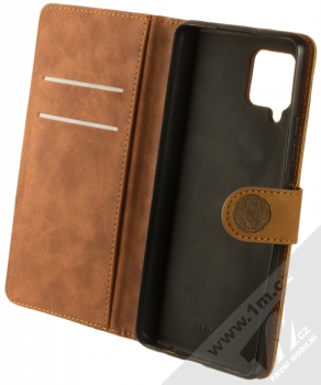 1Mcz Velvety Burrow Tygr 1 Book flipové pouzdro pro Samsung Galaxy A42 5G hnědá (brown) otevřené