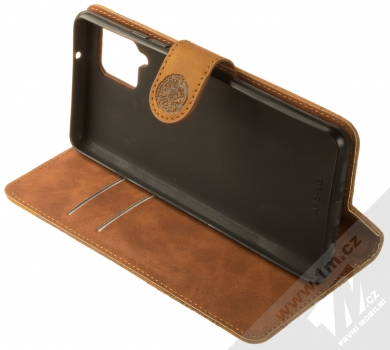 1Mcz Velvety Burrow Tygr 1 Book flipové pouzdro pro Samsung Galaxy A42 5G hnědá (brown) stojánek