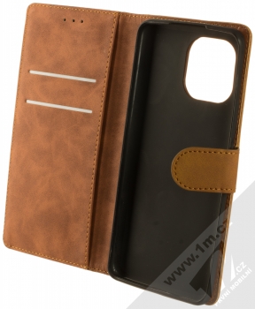 1Mcz Velvety Marten Book flipové pouzdro pro Xiaomi Mi 11 okrově hnědá (ochre brown) otevřené