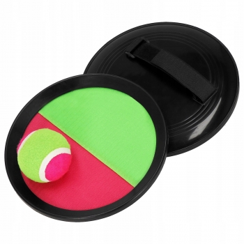 1Mcz Catch Ball Pálky, terče se suchým zipem 2ks a tenisový míček na suchý zip růžová zelená (pink green)