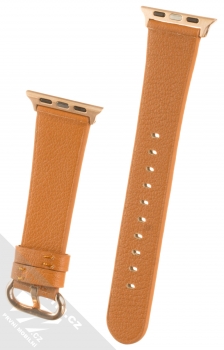 Dahase Grain Leather Strap kožený pásek na zápěstí pro Apple Watch 38mm, Watch 40mm hnědá (brown) zezadu