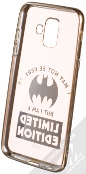 DC Comics Batgirl 005 TPU pokovený ochranný silikonový kryt s motivem pro Samsung Galaxy A6 (2018) průhledná zlatá (transparent gold) zepředu