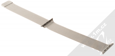 Devia Elegant Milanese Loop magnetický pásek z leštěného kovu na zápěstí pro Apple Watch 42mm, Watch 44mm, Watch 45mm stříbrná (silver) rozepnuté zezadu