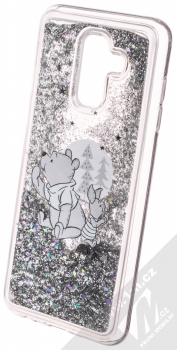 Disney Sand Medvídek Pú a Prasátko 008 ochranný kryt s přesýpacím efektem třpytek s motivem pro Samsung Galaxy A6 Plus (2018) průhledná stříbrná (transparent silver) animace 4