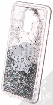 Disney Sand Medvídek Pú a Prasátko 008 ochranný kryt s přesýpacím efektem třpytek s motivem pro Samsung Galaxy A6 Plus (2018) průhledná stříbrná (transparent silver) animace 5