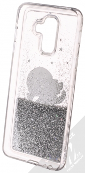 Disney Sand Medvídek Pú a Prasátko 008 ochranný kryt s přesýpacím efektem třpytek s motivem pro Samsung Galaxy A6 Plus (2018) průhledná stříbrná (transparent silver) zepředu