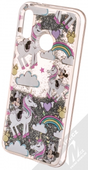 Disney Sand Minnie Mouse a Jednorožec 037 ochranný kryt s přesýpacím efektem třpytek s motivem pro Huawei P20 Lite průhledná stříbrná (transparent silver) animace 4