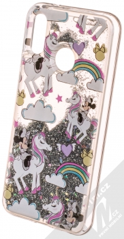 Disney Sand Minnie Mouse a Jednorožec 037 ochranný kryt s přesýpacím efektem třpytek s motivem pro Huawei P20 Lite průhledná stříbrná (transparent silver) animace 5