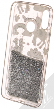 Disney Sand Minnie Mouse a Jednorožec 037 ochranný kryt s přesýpacím efektem třpytek s motivem pro Huawei P20 Lite průhledná stříbrná (transparent silver) zepředu