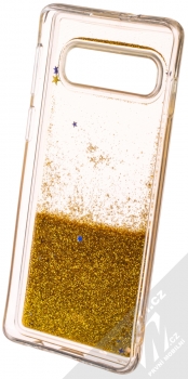 Sligo Liquid Glitter Full ochranný kryt s přesýpacím efektem třpytek pro Samsung Galaxy S10 zlatá (gold) zepředu