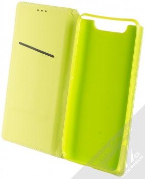 Sligo Smart Magnet Color flipové pouzdro pro Samsung Galaxy A80 limetkově zelená (lime green) otevřené