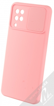 1Mcz CamShield Soft ochranný kryt pro Samsung Galaxy A12, Galaxy M12 světle růžová (light pink) otevřené