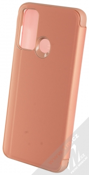 1Mcz Clear View flipové pouzdro pro Huawei Y6p růžová (pink) zezadu