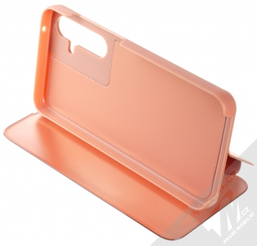 1Mcz Clear View flipové pouzdro pro Samsung Galaxy A35 růžová (pink) stojánek