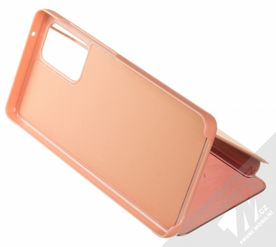 1Mcz Clear View flipové pouzdro pro Samsung Galaxy A72, Galaxy A72 5G růžová (pink) stojánek