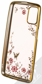 1Mcz Diamond Flower TPU ochranný kryt pro Samsung Galaxy M31s zlatá (gold) zepředu