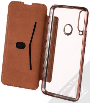 1Mcz Electro Book flipové pouzdro pro Huawei Y6p růžově zlatá (rose gold) otevřené